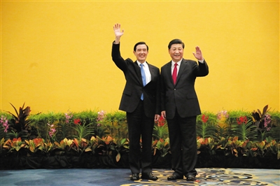 昨日,新加坡香格里拉酒店,两岸领导人习近平和马英九会面。本版摄影/新京报记者 薛珺 摄